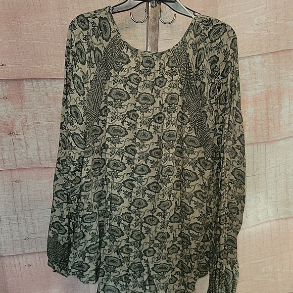 Knox Rose Olive Green Floral Blouse - Picture 4 of 6